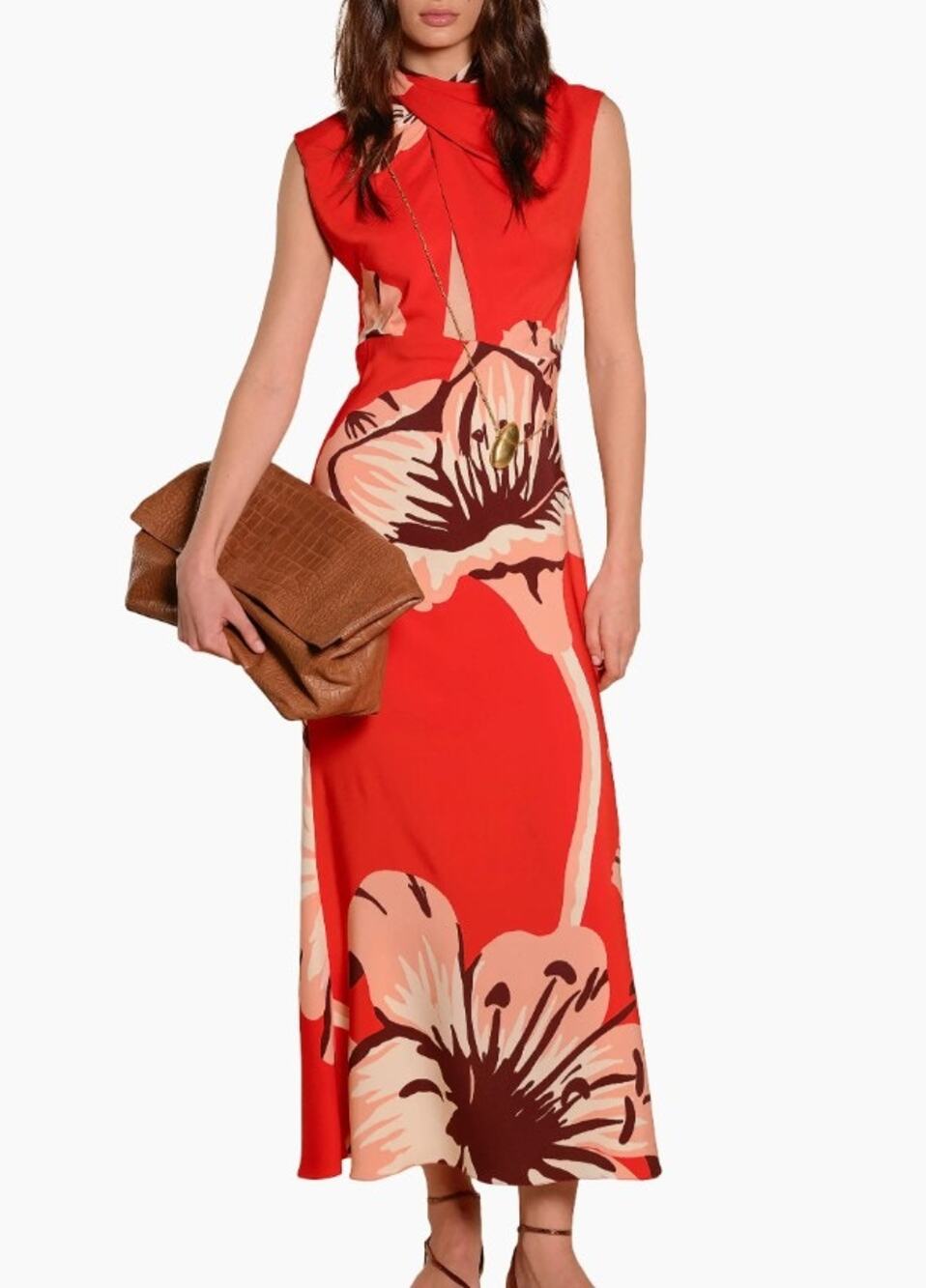NWT Johanna Ortiz Micaela Al Son De Las Astromelias Floral Midi Dress Womens 0